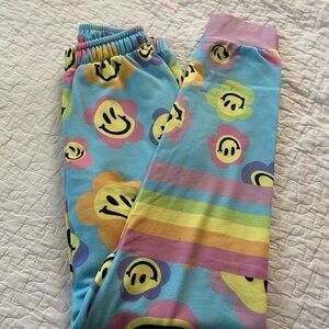 Rainbow Smiley Face Joggers